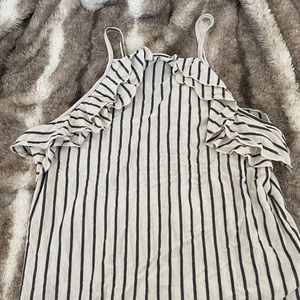 Ruffle striped tank top! Super comfy